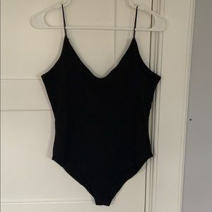 Black seamless spaghetti strap body suit